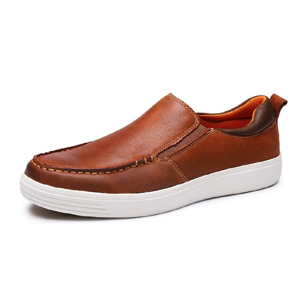 Men's Fashion gueinue Leather Sneaker Casual Shoes